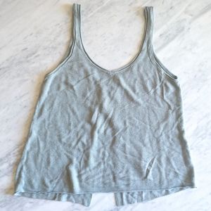 Lululemon Pale Green Knit Tank Top Split Back